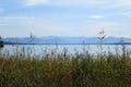 Panorama on the bavarian alps in summer with alpin fÃÂ¶hn and the Starnberger lake