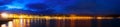 Panorama of Bay of La Concha in evening. San Sebastian Royalty Free Stock Photo