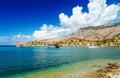 Panorama of Bay panormitis Symi , the ships. and boats at anchor