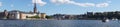 Panorama of bay and skyline in Stockholm Royalty Free Stock Photo