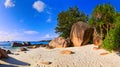 Panorama of beach Anse Lazio, Seychelles Royalty Free Stock Photo