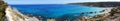 Panorama beach coast landscape mediterranean sea Cyprus island Royalty Free Stock Photo