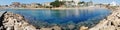 Panorama beach coast landscape mediterranean sea Cyprus island Royalty Free Stock Photo