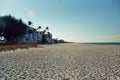 Panorama Beach at the Gulf of Mexico in the Town Naples, Florida Royalty Free Stock Photo