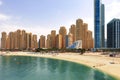 Panorama of the beach at Jumeirah Beach Residence, Dubai Royalty Free Stock Photo