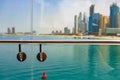 Panorama of the beach at Jumeirah Beach Residence, Dubai Royalty Free Stock Photo