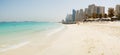 Panorama of the beach at Jumeirah Beach Residence Royalty Free Stock Photo