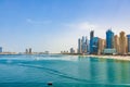 Panorama of the beach at Jumeirah Beach Residence, Dubai Royalty Free Stock Photo