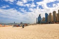 Panorama of the beach at Jumeirah Beach Residence, Dubai Royalty Free Stock Photo