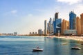 Panorama of the beach at Jumeirah Beach Residence, Dubai Royalty Free Stock Photo