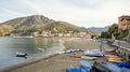 Panorama of beach in Levanto town, Italy Royalty Free Stock Photo