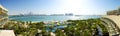 The panorama of beach at modern luxury hotel on Palm Jumeirah Royalty Free Stock Photo