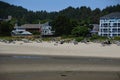Panorama Beach and Resort at the Coast of the Pacific Ocean, Oregon Royalty Free Stock Photo