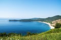 Panorama beautiful beach Jaz in Montenegro, Mediterranean Royalty Free Stock Photo