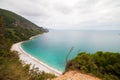 Panorama beautiful beach Jaz in Montenegro, Mediterranean. Royalty Free Stock Photo