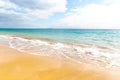 Panorama of beautiful beach and tropical sea of Lanzarote. Canaries Royalty Free Stock Photo
