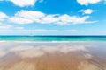 Panorama of beautiful beach and tropical sea of Lanzarote. Canaries Royalty Free Stock Photo