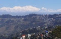 panorama of beautiful darjeeling hill station and snowcapped mount kangchenjunga