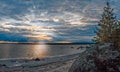 Panorama of a beautiful decline on the seashore