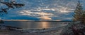 Panorama of a beautiful decline on the seashore Royalty Free Stock Photo