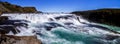 Panorama of the beautiful Gullfoss waterfall in Iceland 11.06,2017 Royalty Free Stock Photo