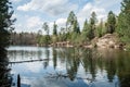 beautiful lake on spring with cloudy sky Royalty Free Stock Photo