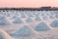 Panorama of beautiful landscape salt farm with sunset at Samutsakhon Thailand