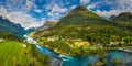 Panorama lovatnet lake Beautiful Nature Norway Royalty Free Stock Photo