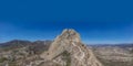 Panorama of the beautiful single stone mountain like in Mexico