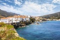 Panorama of the beautiful town of Andros island
