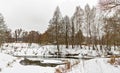 Panorama of the beginning of winter in the Tula region.