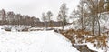 Panorama of the beginning of winter in the Tula region.