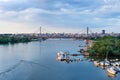 Panorama of Belgrade downtown, a view from Sava river Royalty Free Stock Photo