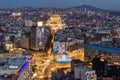 Panorama of Belgrade at night.