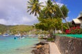 Panorama of Bequia promenade, Caribbean Royalty Free Stock Photo