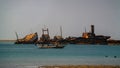 Panorama of Berbera port and beach with boats Somalia Royalty Free Stock Photo