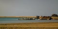 Panorama of Berbera port and beach with boats Somalia Royalty Free Stock Photo