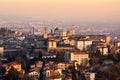 Panorama of Bergamo City, Sunset, Lombardy Italy Royalty Free Stock Photo