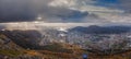 Panorama of Bergen town seen from above Royalty Free Stock Photo