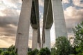 Panorama of the Beska bridge, also called beska viadukt or most kod beske, a motorway and highway bridge in Serbia