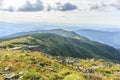 Panorama of the Beskid Zywiecki from the top of Babia GÃ³ra, Poland