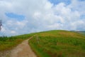 Panorama of a Beskydy mountains range in Malinowska Skala, Szczyrk, Silesian Beskid, Poland Royalty Free Stock Photo