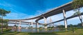 Panorama of Bhumibol Bridge Royalty Free Stock Photo