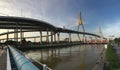 Panorama from the Bhumibol Bridge Royalty Free Stock Photo