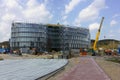 Panorama of big modern building construction Royalty Free Stock Photo