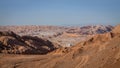 A panorama of the bizarre rock and salt formations of the Valle de la Luna, Valley of the Moon, in the Atacama Desert Royalty Free Stock Photo