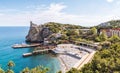 Panorama of the Black Sea coast of Crimea Royalty Free Stock Photo