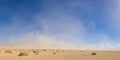 Panorama of Blowing Desert Sandstorm Royalty Free Stock Photo