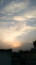 Panorama view of blue daylight sky over the town