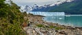 Panorama of blue ice of Perito Moreno Glacier in Glaciers national park in Patagonia Argentina Royalty Free Stock Photo